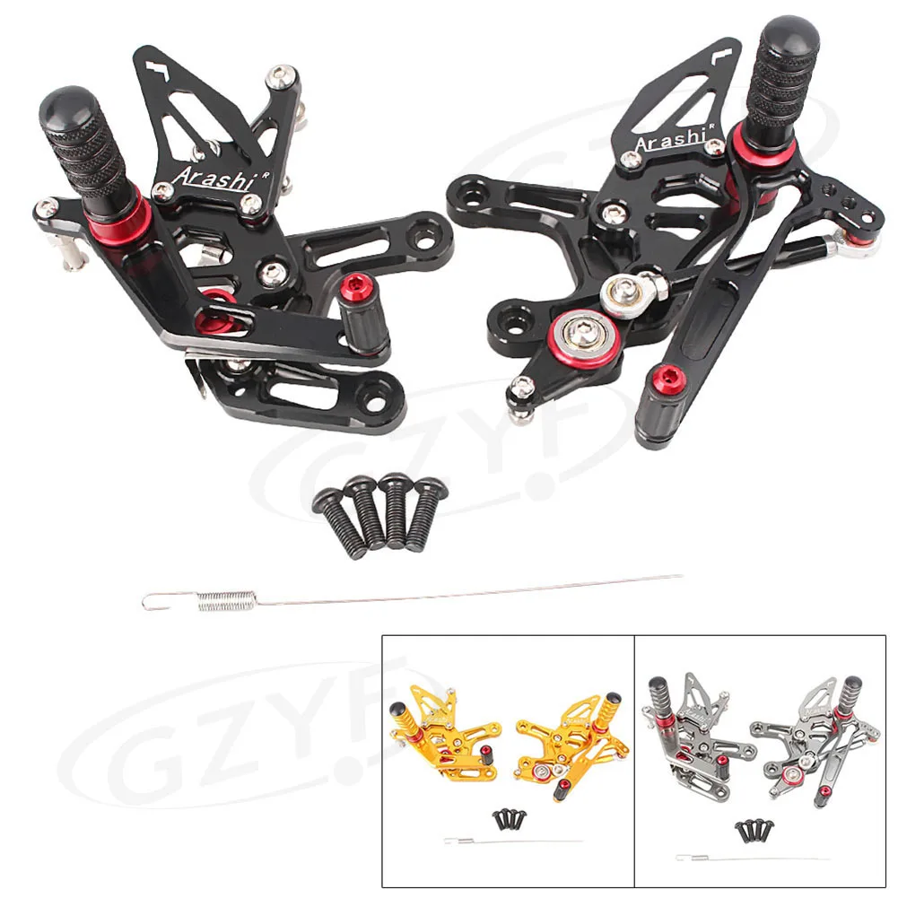 

Motorcycle Adjustable Rear Set Footrests Foot Pegs Assembly For Kawasaki Ninja ZX10R 2016 Pair Spare Parts