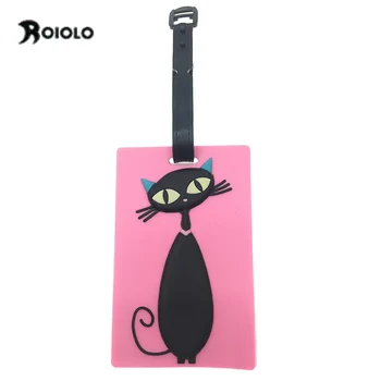 

Kawaii Cat Travel Luggage Tag Cover Creative Accessories Suitcase ID Address Holder Letter Baggage Boarding Tags Portable Label
