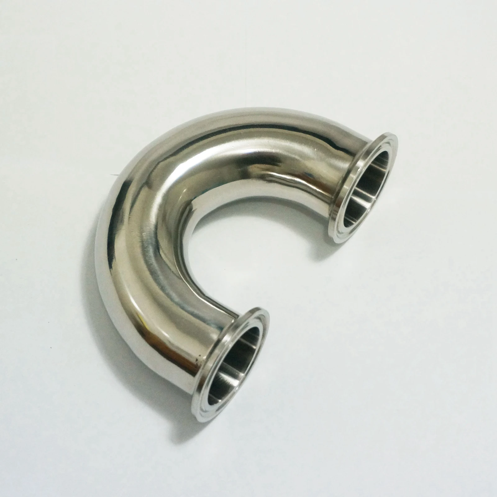 38mm O/D 304 Stainless Steel Sanitary Ferrule 180 Degree Elbow Pipe
