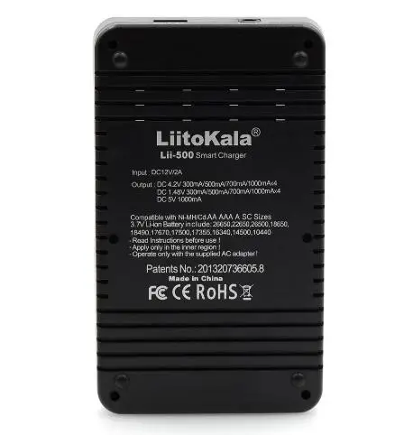 Liitokala lii500 lcd 3,7 V/1,2 V AA/AAA18650/26650/16340 зарядное устройство с экраном+ 12V2A адаптер lii-500 5V1A