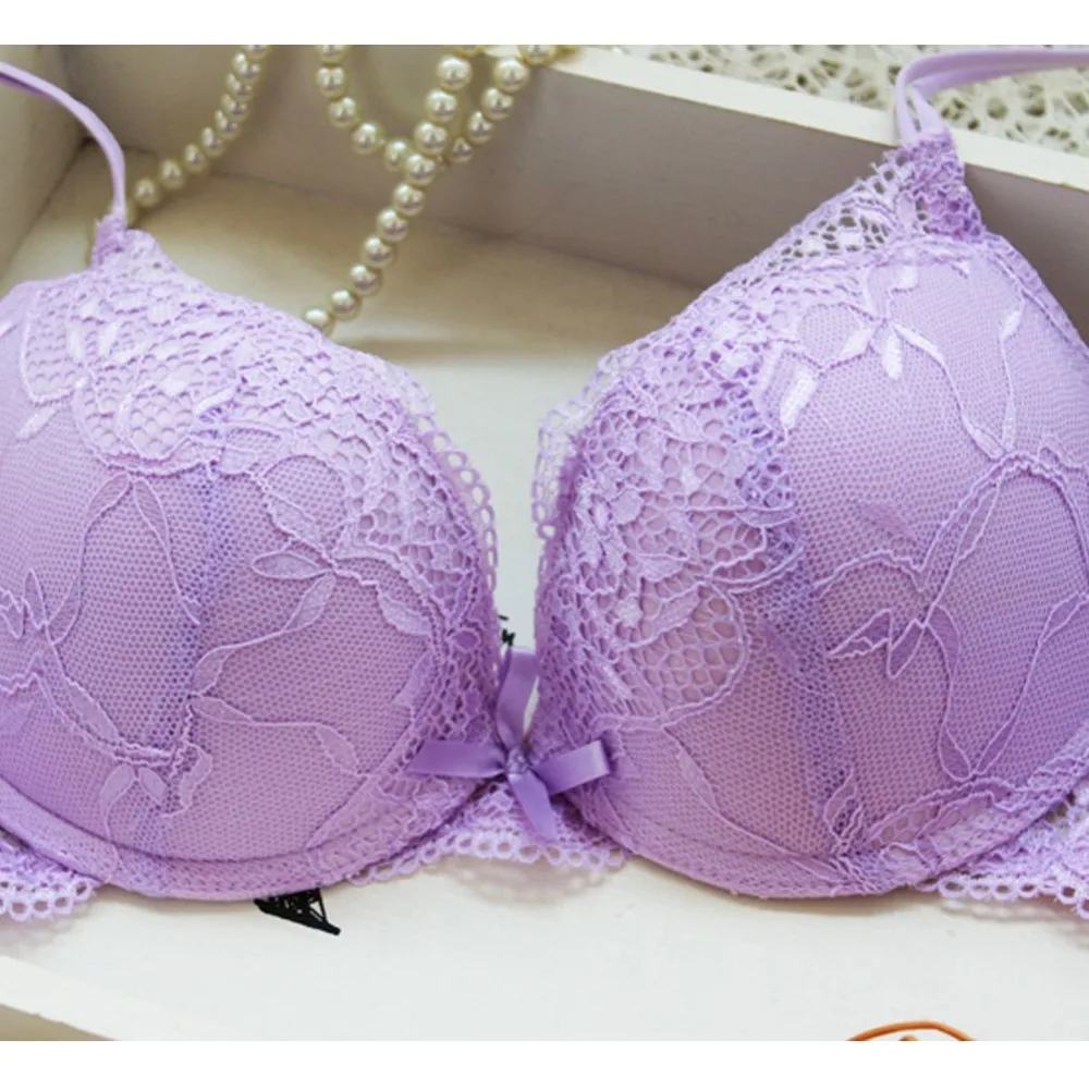 French Famous brand transparent bra romantic temptation lace bra set young women underwear set push up bra and panty set lace underwear set