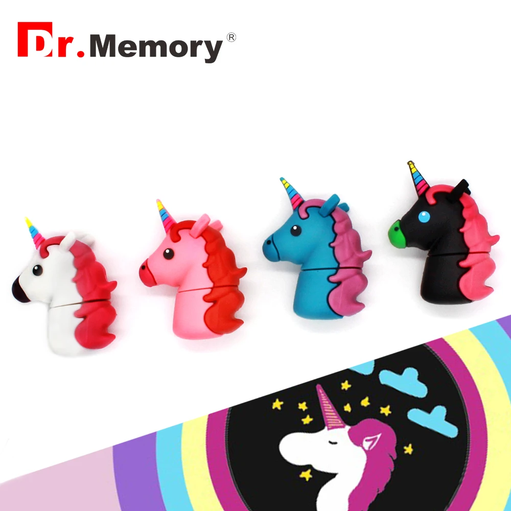 Dr. памяти rainbow Unicorn U диск мультфильм USB Flash Drive 4 г 8 г 16 г 32 г 64 г флешки милый Pen Drive 4 цвета Рождественский подарок