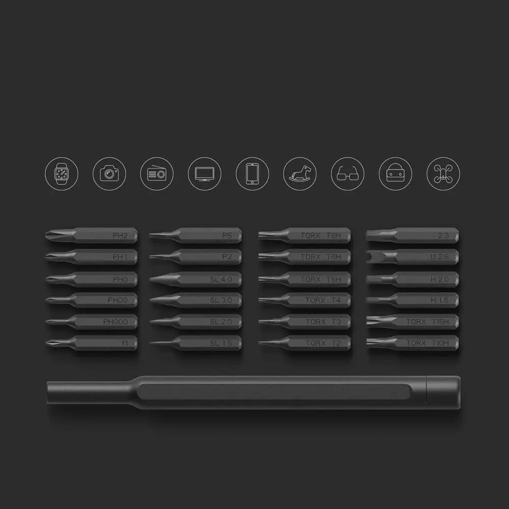 Оригинальный Xiaomi Mijia Wiha 24 В 1 Точная отвертка набор магнитных бит 60HRC Домашний для