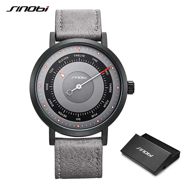 Мужские часы SINOBI брендовые вращающиеся креативные спортивные часы мужские кварцевые часы мужские повседневные военные водонепроницаемые часы - Цвет: gray