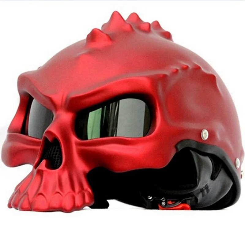 

Motorcycle Helmet 3D Skull Monster Rider Visor Full Face Half Helmet Cap Helmet Safety Adjustable Helmet Handsome To Explode