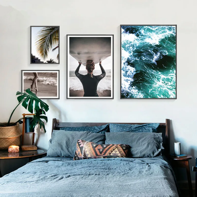 eawater Wall Art Canvas Painting Beach Nordic Poster Surf Wall Pictures For Living Room Scenery Posters And Prints Unframed