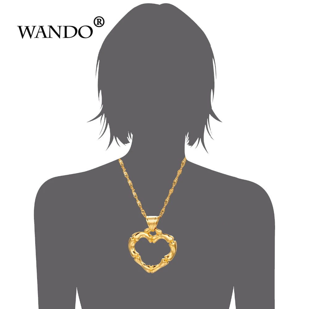 WANDO 24k притягивающее женское ювелирное изделие Золотое Ожерелье Подвеска