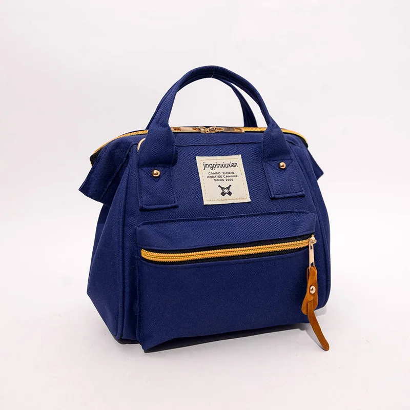 Модная повседневная женская сумка, Большой Вместительный холщовый женский рюкзак на молнии, трендовая простая сумка для молодых студентов - Цвет: C Blue