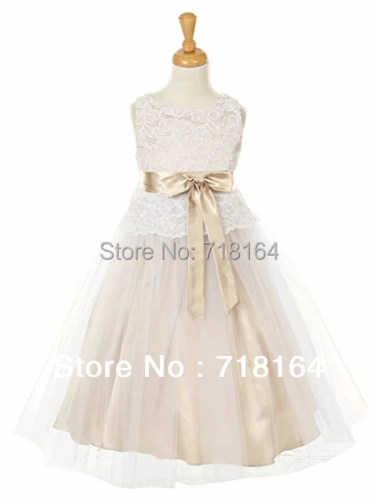 Pink Champagne Flower Girl Dress