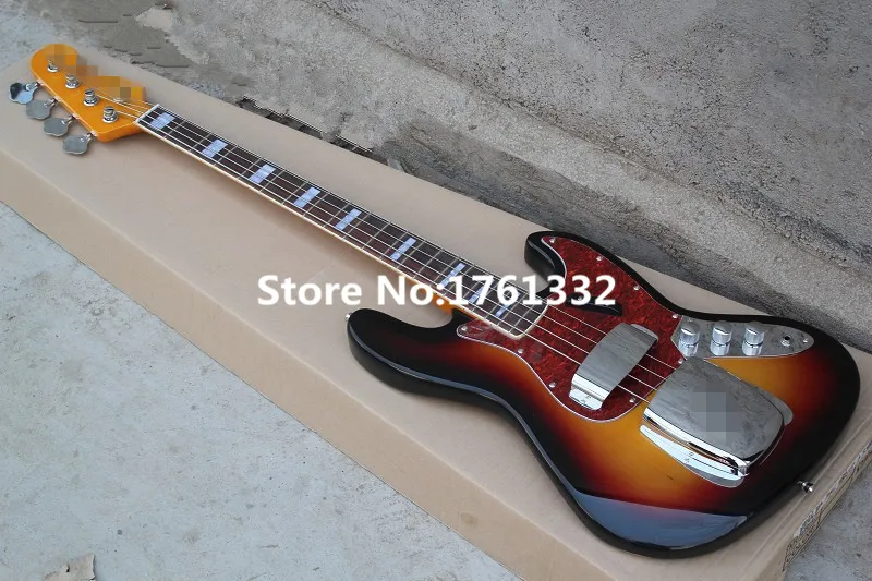 Горячая продажа 20 ладов 4 струны Табак sunburst электрическая бас-гитара с красный