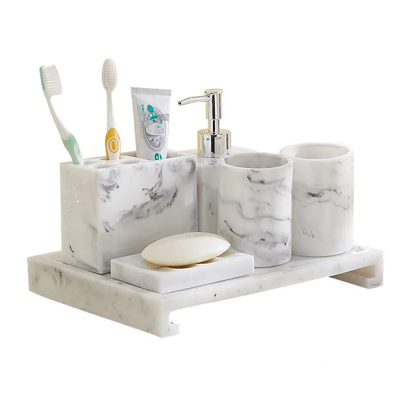 Простой креативный набор из 5 предметов для ванной комнаты, комплект принадлежностей для ванной, умывальник, свадебный подарочный набор для мытья