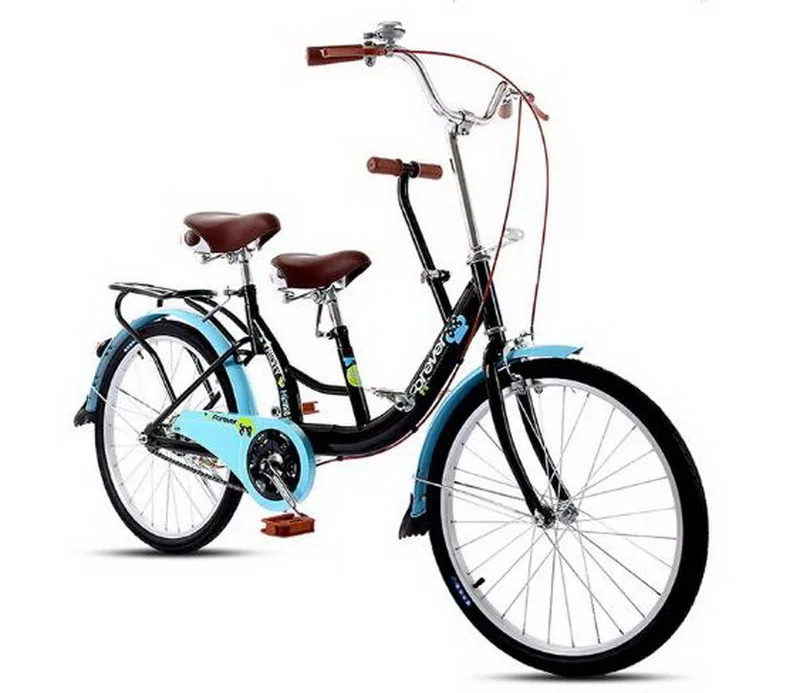 Excellent Venividivici 22/24 inch Rubber tires Ladies bikes parent-child bike double person bike Electroplated child pedal 22