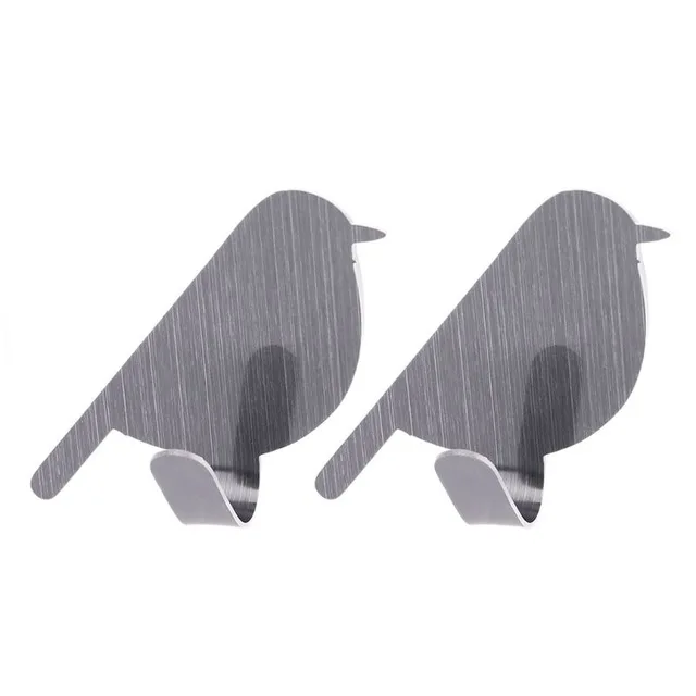 2PCs Punch-free Refrigerator Back door Hooks Bird Shaped Kitchen Tools Bathroom Towel Hat Bag Key Hanging Wall Hanger Home Decor - Цвет: Black