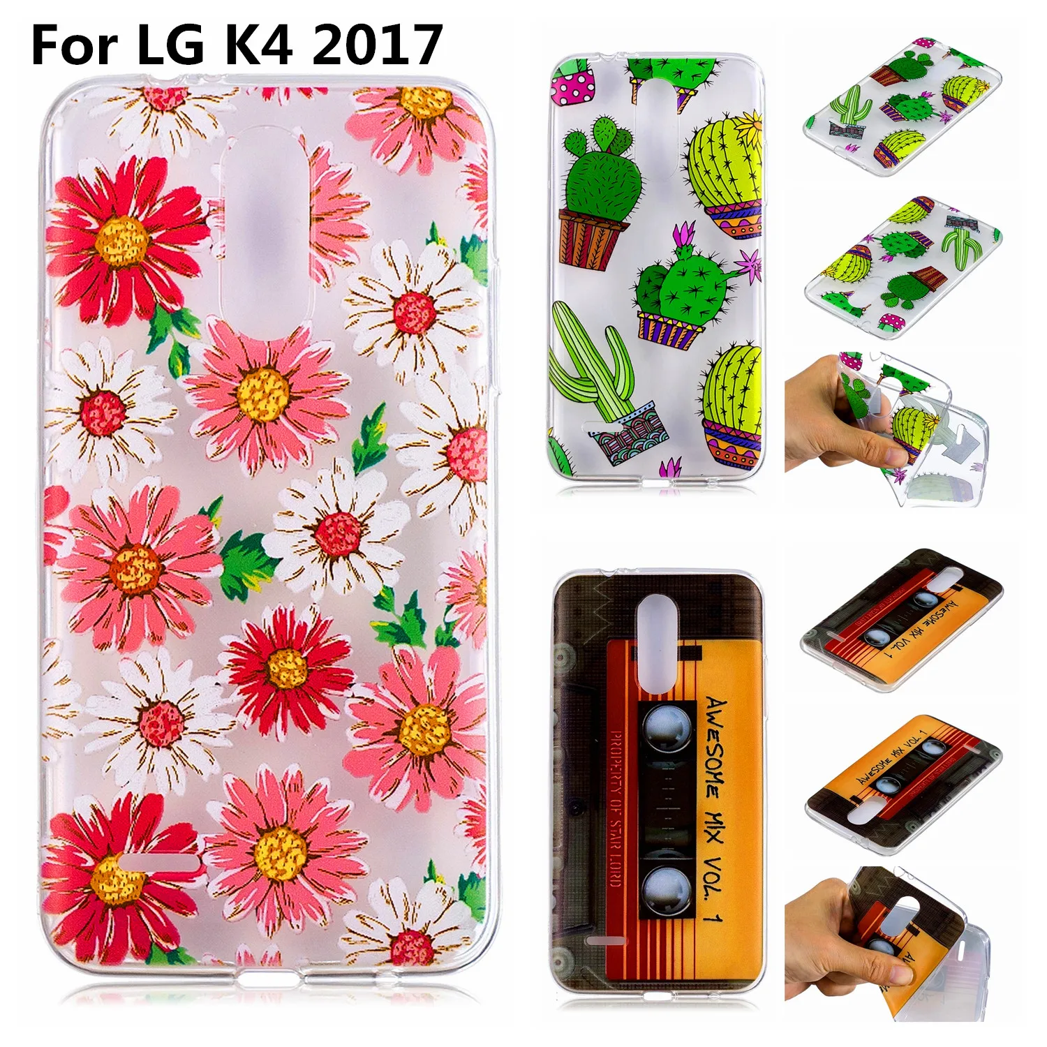 Модный мягкий из высокотемпературного полиуретана задняя крышка Funda для LG K4 2017