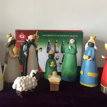 Христианский подарок, католический священный мультфильм, семейное украшение, Рождественская группа яслей, деревянные фигурки для украшения дома