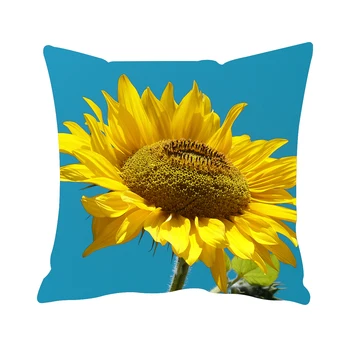 

Customized Sunflower Pattern Cotton Square Throw Pillow Case Decorative Cushion Cover Pillowcase 18x18 Inch(45*45cm)