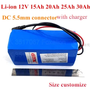 

GTK li-ion 12V 15Ah 20Ah 25Ah 30Ah rechargeable battery pack built-in BMS sound box vacuum sweeper cart + 12.6v 3A charger