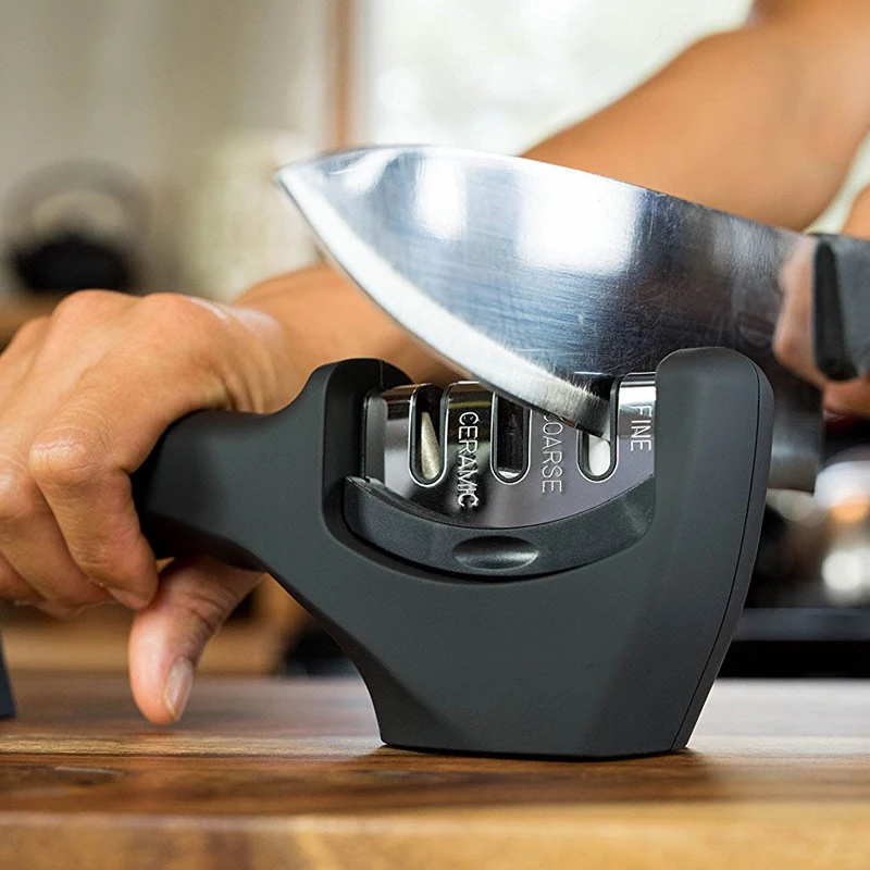 

3 Stages Professional Knife Sharpener Kitchen Sharpening Stone Grinder Knives Whetstone Tungsten Diamond Ceramic Sharpener Tool