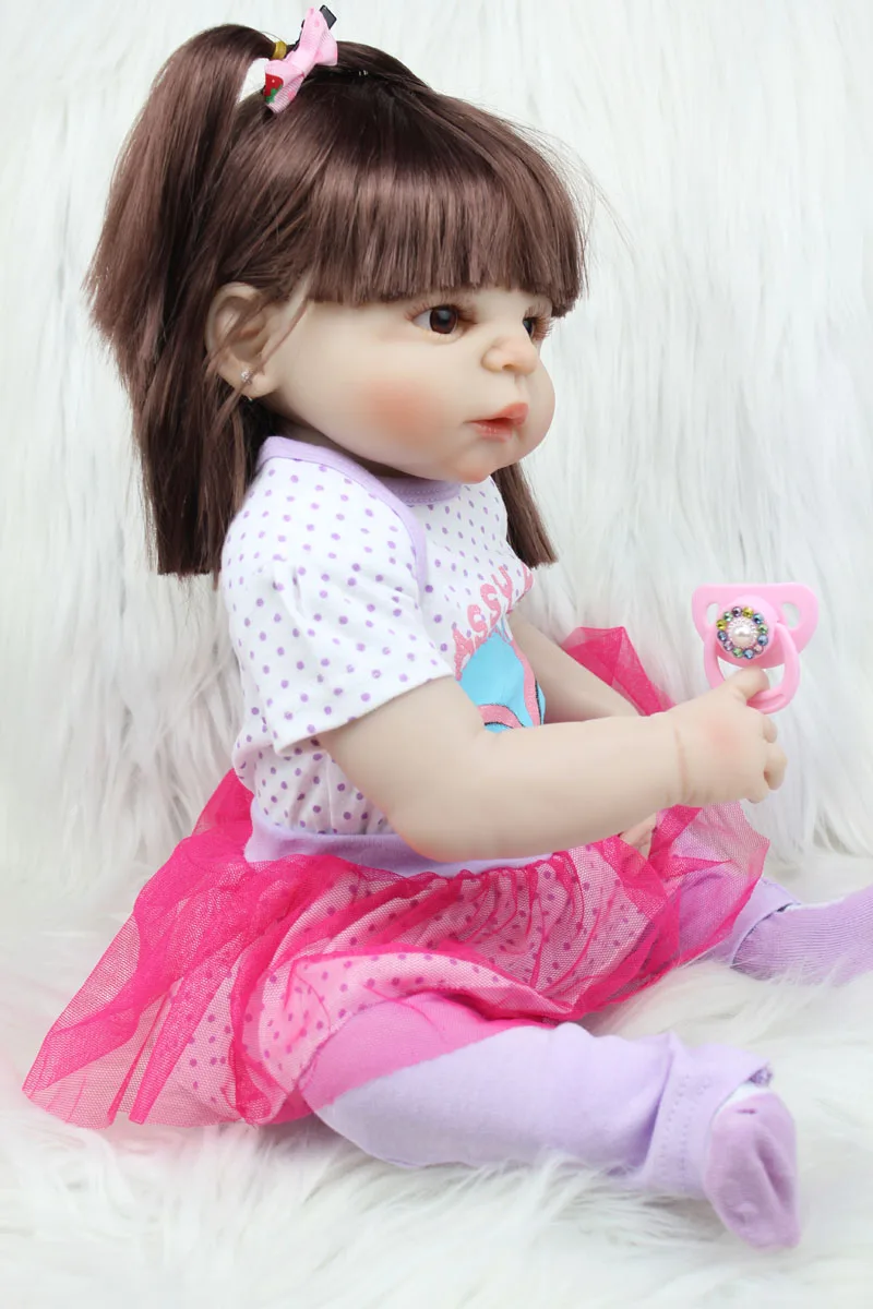 55 см силиконовая кукла Reborn Baby Doll для девочек Реалистичная 22 дюйма новорожденных