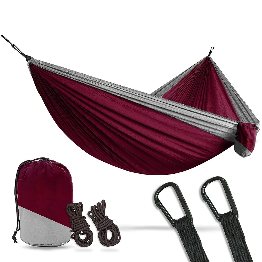 

2 Person Double Camping Hammock XL 10 Foot Nylon Portable Heavy Duty Holds 700lb for Sitting Hanging Big Crazy Promotion Sale