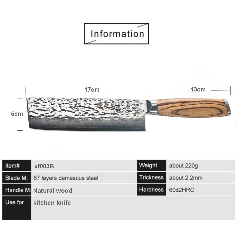 Damascus Chef knife kitchen Steel 6.5&quot Chinese Style Kitchen Meat Cleaver fruit vegetable stainless steel knives | Дом и сад