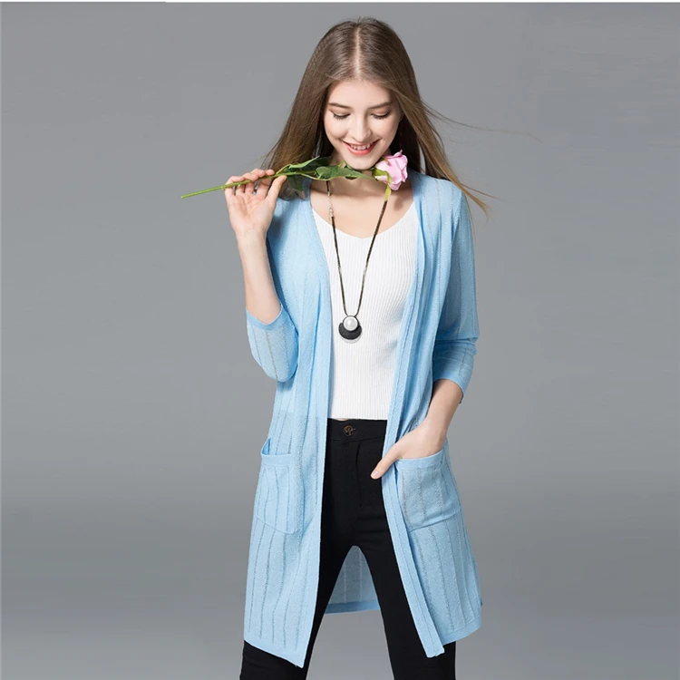 Модные весенние женские пальто 2018 новый стиль Повседневное вязаное пальто 7a130