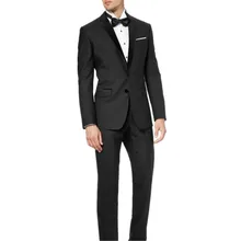 new Men’s suits, Custom-made Black Groom Tuxedos Notch Lapel Best Man Suits (Jacket+Pants+Tie)men slim suit high quality