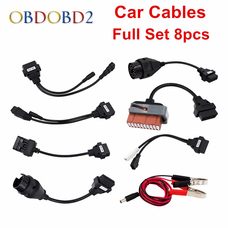 

Top Selling 8 PCS Full Set Car Cables Adapters Car Connector Diagnostic Tool For CDP MVD Multidiag Pro Free Shipping