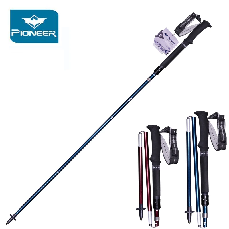 

Pioneer Folding Cane Hiking Stick Ultralight EVA Handle Walking Cane Portable Trekking Poles Hiking Accessories 2Pcs/Lot
