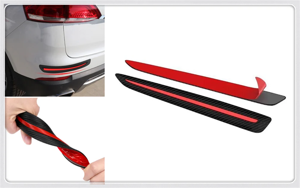 

Car front/rear angle carbon fiber stripe anti-collision strip for Fiat 500X Argo 500L 124 Tipo Qubo Panda Mobi