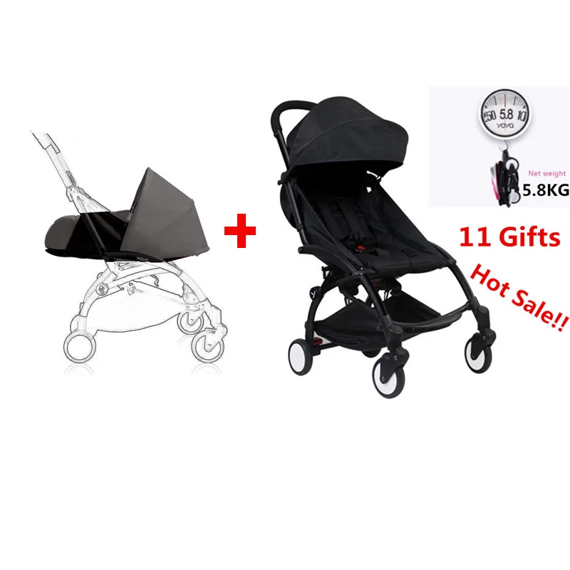 

100% Original baby yoya Stroller + newborn nb nest trolley poussette Folding baby Carriage bebek arabasi Babyzen Yoyo Stroller