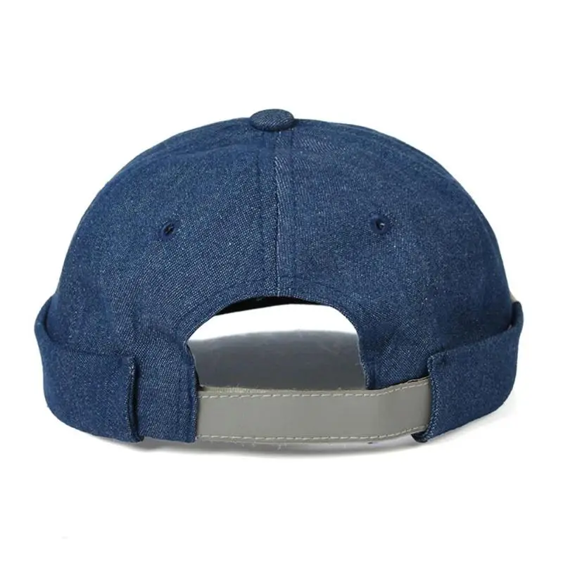 Men Brimless Cotton Hat Beanie Skullcap Sailor Cap Cuff Brimless Retro Navy Style Beanie Hat Adjustable Sailor Biker Cotton Sun