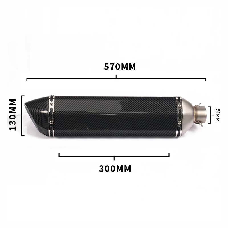310 370 470 570 мм глушитель мотоцикла глушитель выхлопной трубы 51 мм трубы из нержавеющей стали хвост Escape съемный дБ убийца Байк ATV