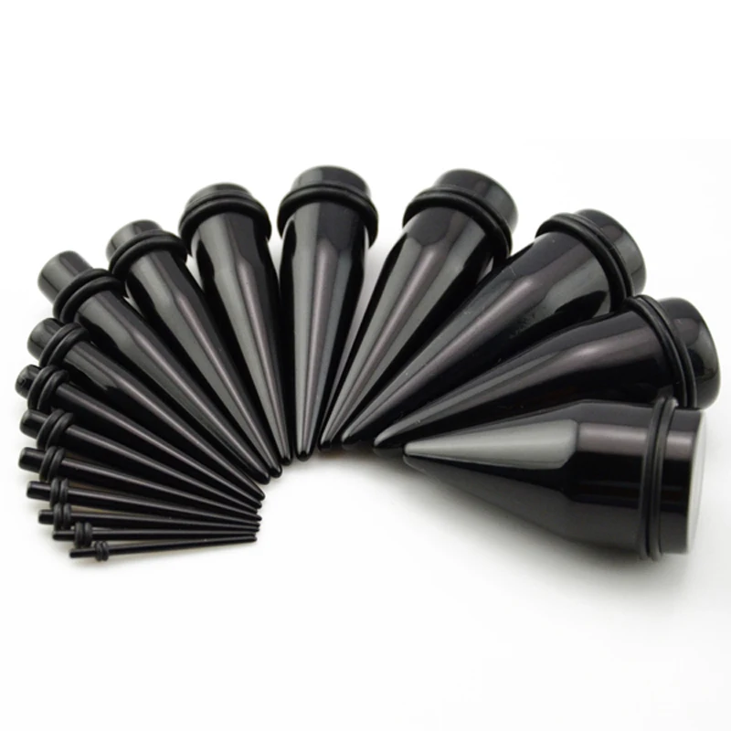 Болото черный акрил уха большой датчики растягивающие расширители носилки