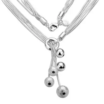 

Wholesale 925 Silver jewelry multi - ball necklace Wholesale fashion jewelry new one RM08