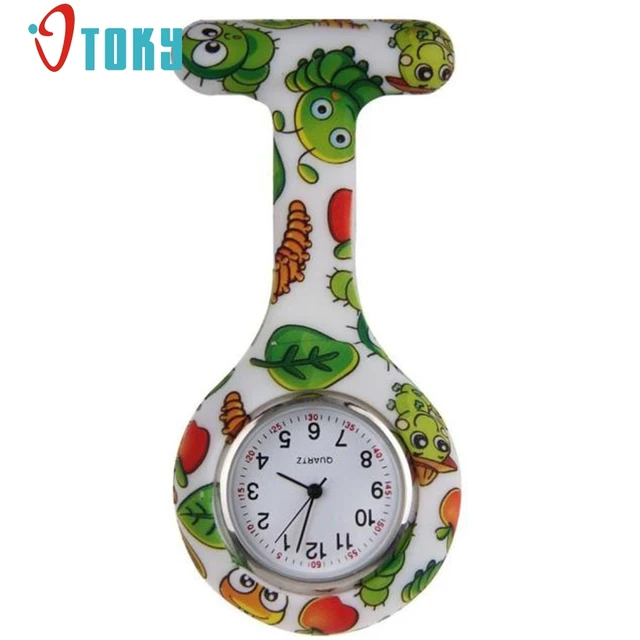 OTOKY Silicone Clip Nurse Pendant Pocket Quartz Brooch Nurses Watch Fob Hanging OTOKY Silicone Clip Nurse Pendant Pocket Quartz Brooch Nurses Watch Fob Hanging