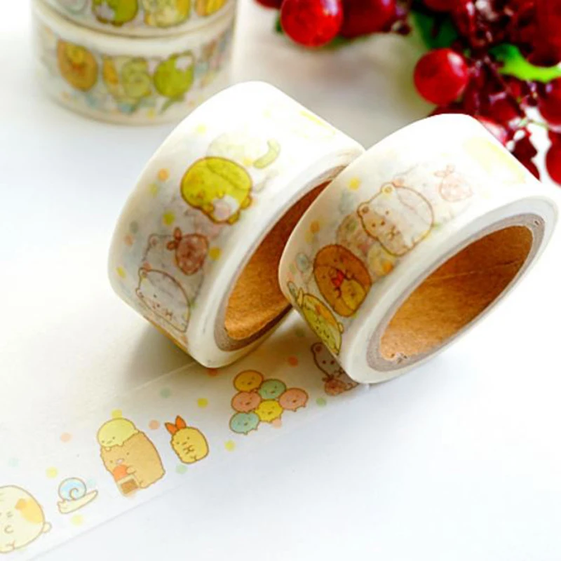 

1Pc cute Wide Sumikko Gurashi Paper Washi Tape Adhesive Tape DIY Scrapbooking Sticker Label Masking Craft Tape gift