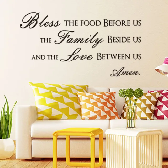 Cheap Vinyl Wall Decal Bless the Food Before Us Family Dining Room Mural Art Wall Sticker Restaurant Room Decoration Cheap Vinyl Wall Decal Bless the Food Before Us Family Dining Room Mural Art Wall Sticker Restaurant Room Decoration