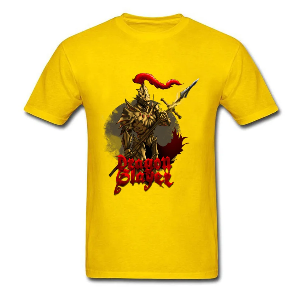 Dragon Slayer Ornstein Tops T Shirt Newest O-Neck Hip hop Short Sleeve 100% Cotton Men T Shirt Geek Tshirts Wholesale Dragon Slayer Ornstein yellow