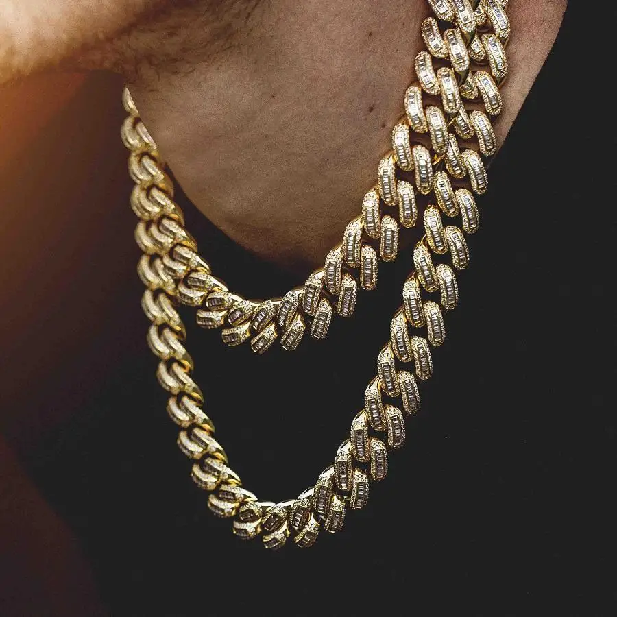 

18" 22" luxury wide heavy Miami cuban link chain iced out bling chain boy men cool top quality hiphop chain necklace