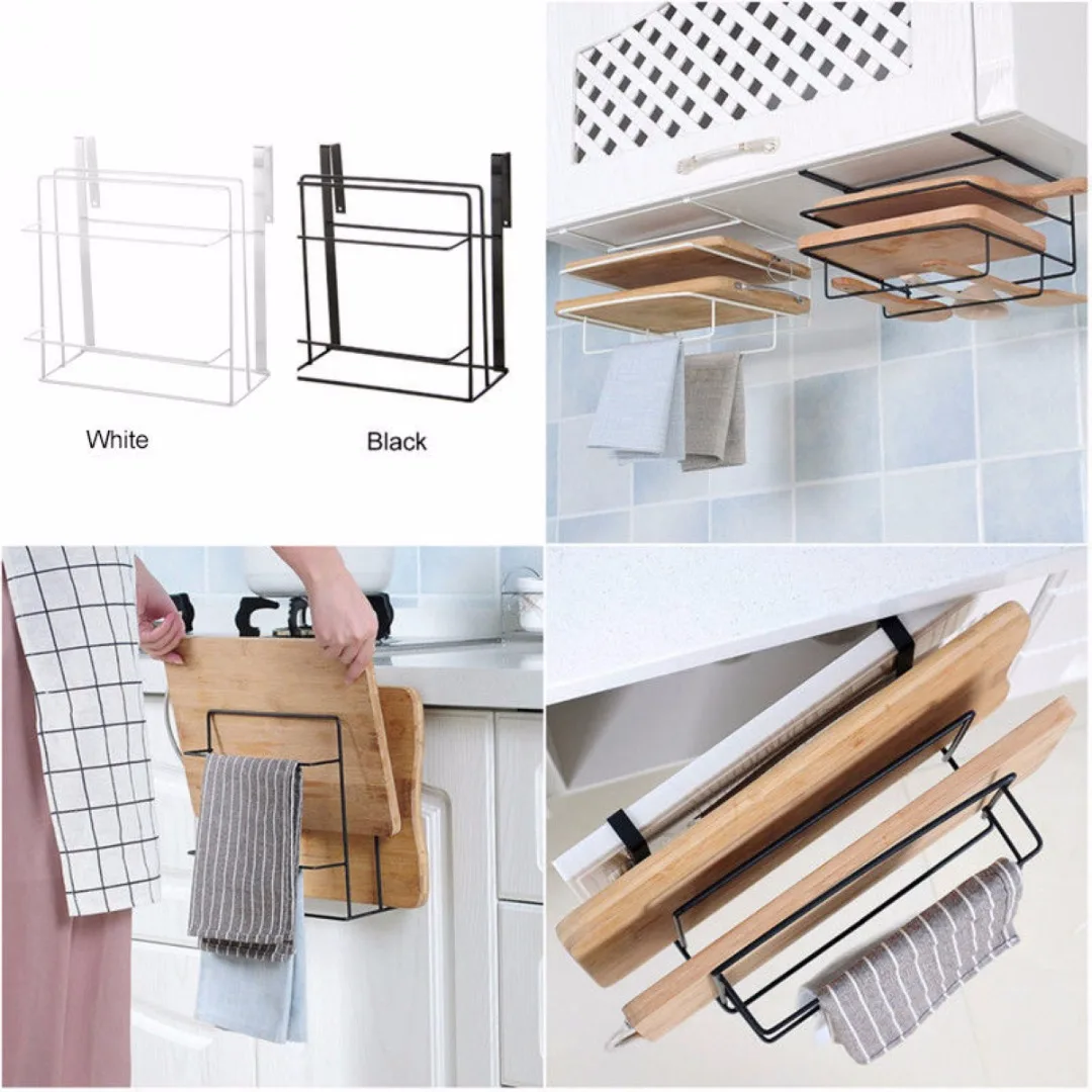 JX-LCLYL Over Door Hook Hanger Cutting Board Holder Stand Storage Kitchen Organizer Rack