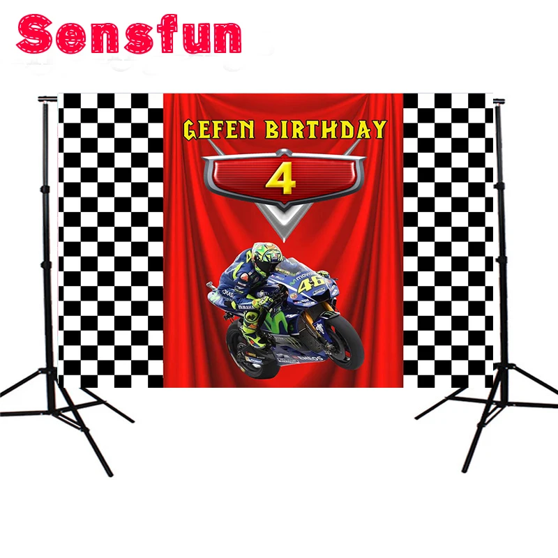

Sensfun Cartoon Motorcycle Birthday Party Custom Photo Studio Backdrop Background Banner Vinyl 7x5ft