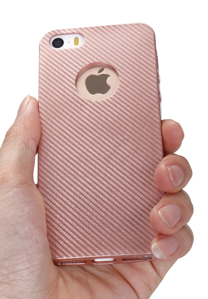 carbon fiber silicone case iphone 5 5s se (2)