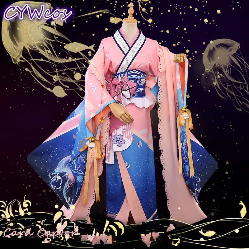 

Pre-sale Card Captor SAKU Anime Cosplay KINOMOTO SAKURA Tomoyu Cosplay Costume Japanese Kimono Woman Dress