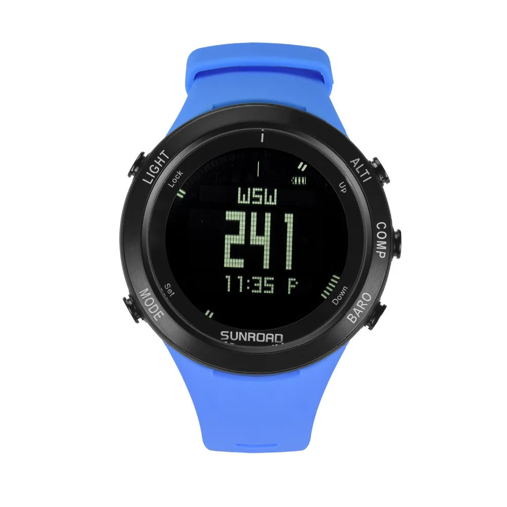 SUNROAD Men's Digital Watch with Heart Rate Barometer Altimeter Digital