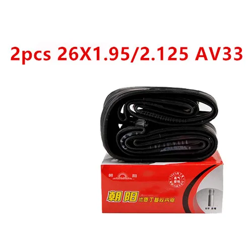 2pcs26X1.952.125AV33 2 шт., велосипедные внутренние Трубчатые шины, дорога MTB, трубчатая трубка для велосипедных шин 16/20/22/24/26/28x1,5/1,75/1,95/13/8/2,125 - Цвет: 2pcs26X1.952.125AV33