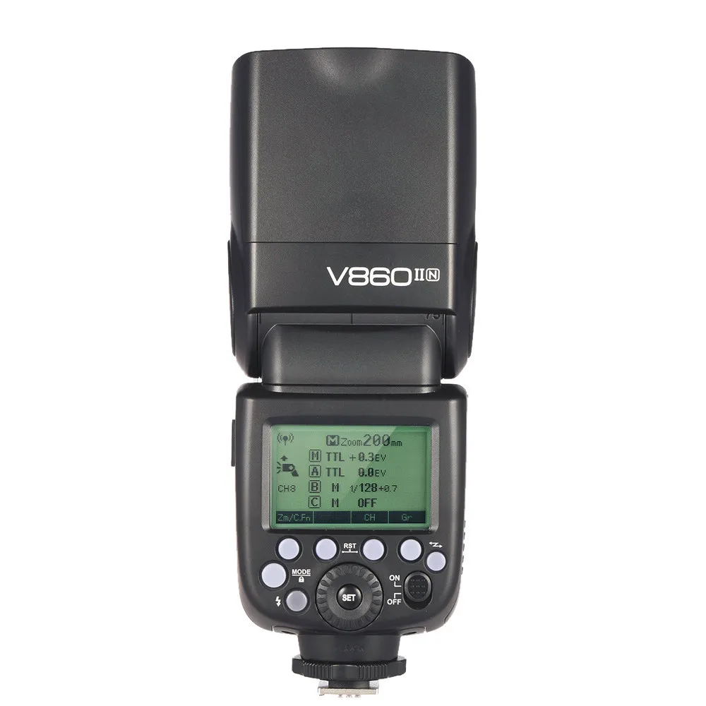 Godox V860II-N i-ttl 1/8000S HSS Master Slave GN60 светодиодная вспышка света 2,4G Беспроводной Li-Ion Батарея вспышка для Nikon DSLR Камера