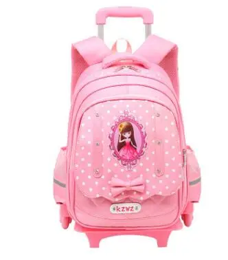 online Da Escola dos miúdos Mochila Sobre rodas do Trole da bagagem Do saco Do Trole Da Escola para meninas miúdo Saco Crianças Mochila com rodas de Rolamento para crianças