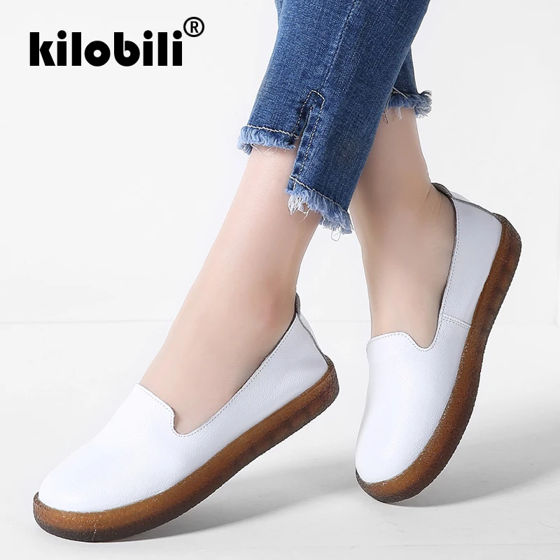 Kilobili/Женская обувь на плоской подошве женские туфли из натуральной кожи без