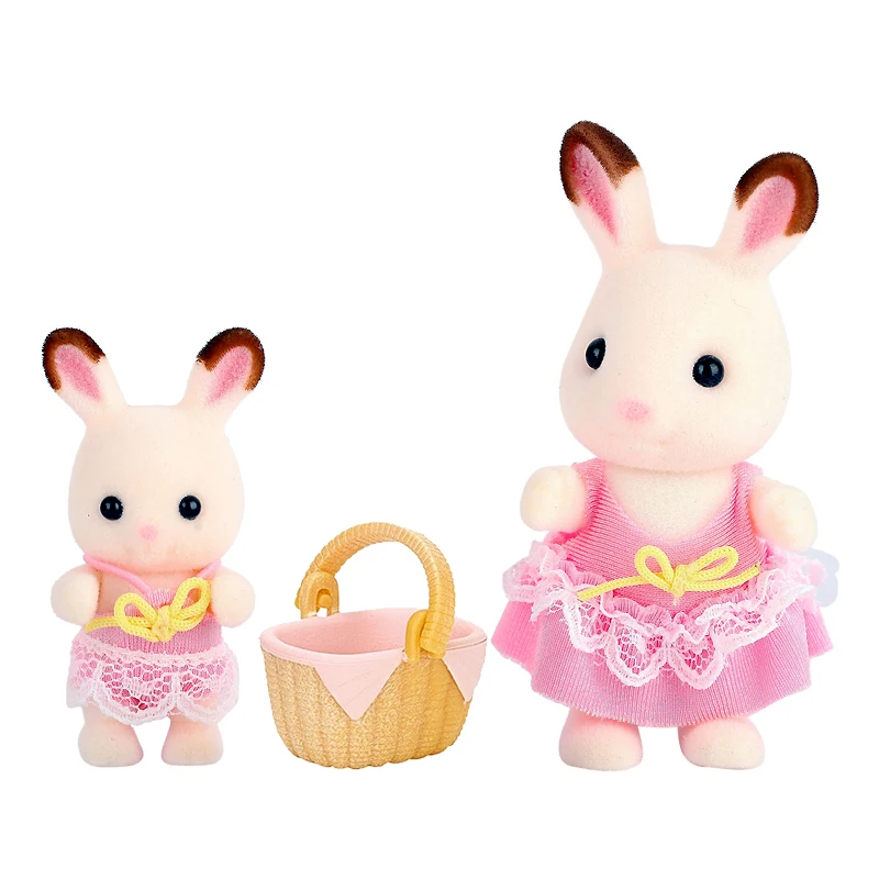 Sylvanian Families кукольный домик сцены Аксессуары для девочек Набор для плавания w/2 фигурки кролика Новинка